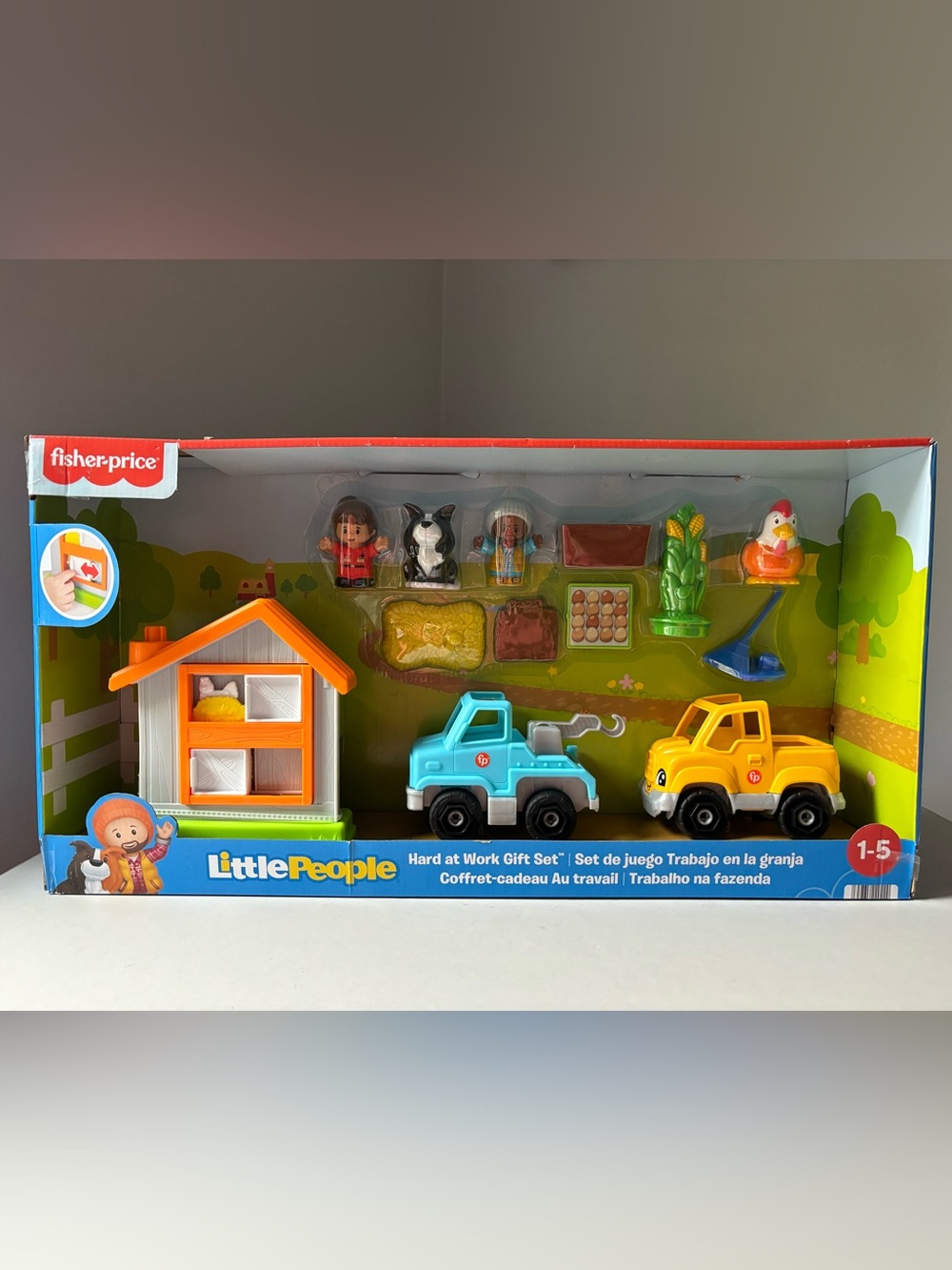 New Fisher Price Little People Hard at Work Gift Set Farm Chicken Farmer Car